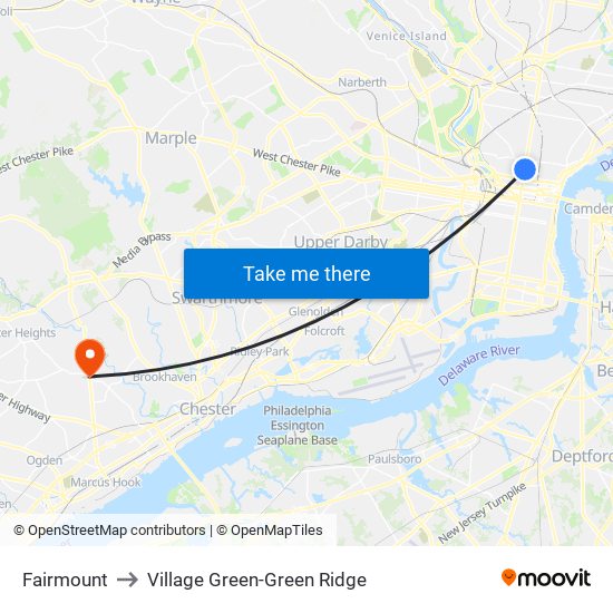 Fairmount to Village Green-Green Ridge map