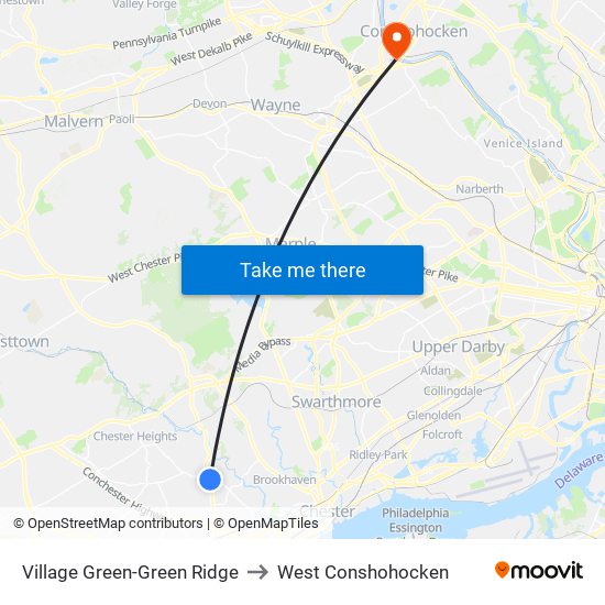 Village Green-Green Ridge to West Conshohocken map