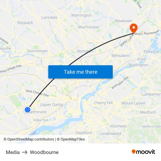 Media to Woodbourne map