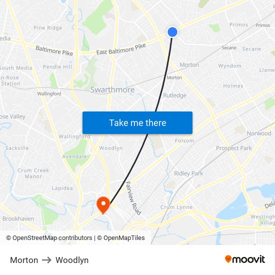 Morton to Woodlyn map