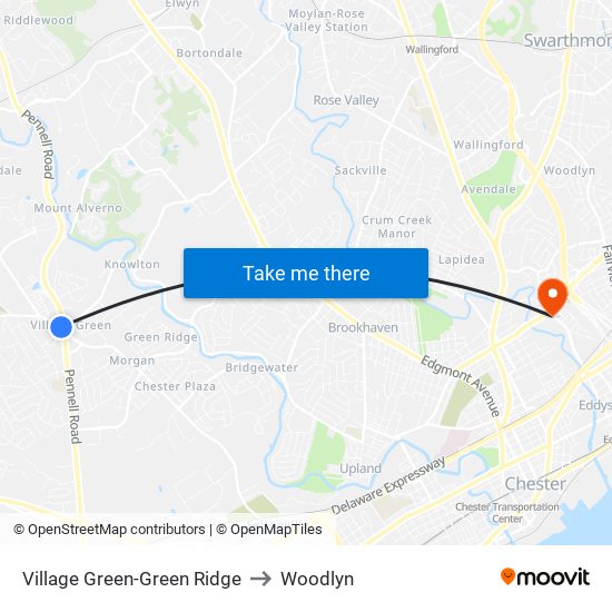 Village Green-Green Ridge to Woodlyn map