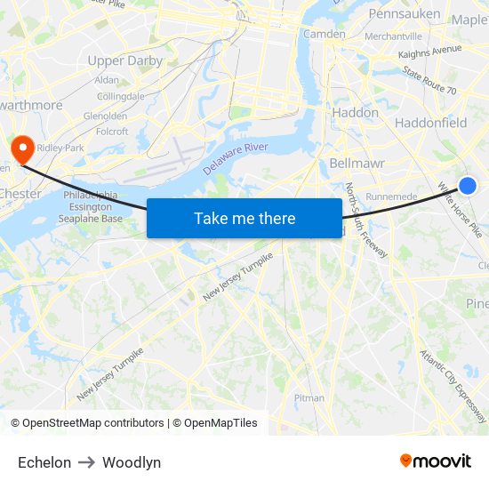 Echelon to Woodlyn map