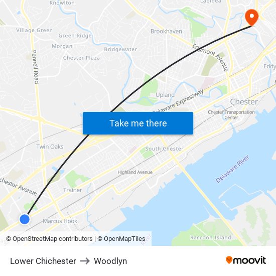 Lower Chichester to Woodlyn map