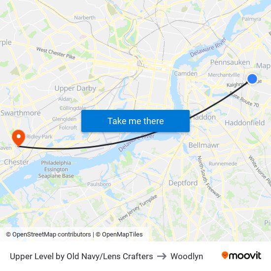 Upper Level by Old Navy/Lens Crafters to Woodlyn map