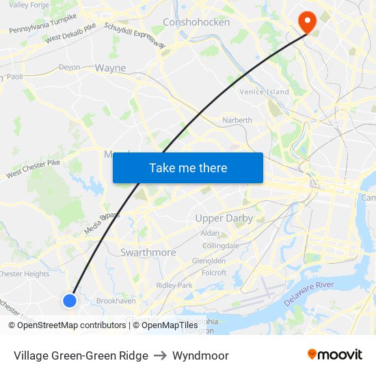 Village Green-Green Ridge to Wyndmoor map