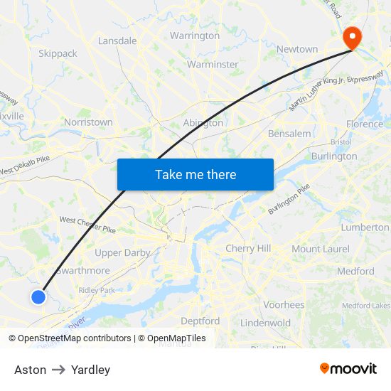 Aston to Yardley map