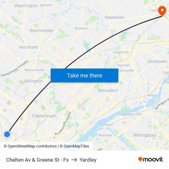 Chelten Av & Greene St - Fs to Yardley map