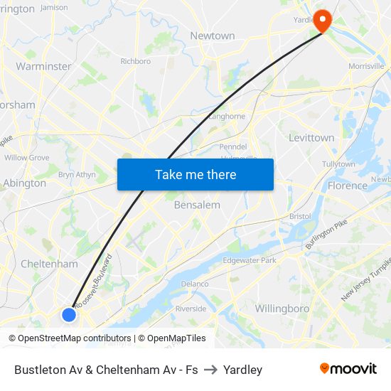 Bustleton Av & Cheltenham Av - Fs to Yardley map