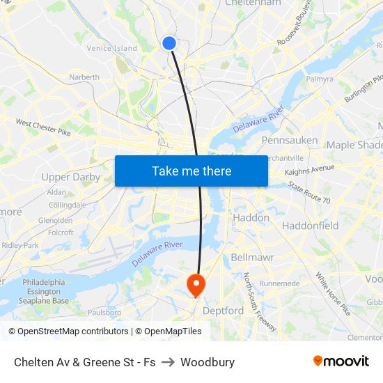Chelten Av & Greene St - Fs to Woodbury map