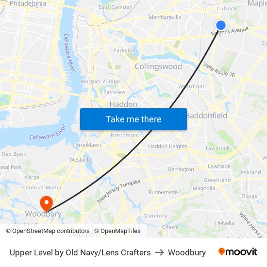 Upper Level by Old Navy/Lens Crafters to Woodbury map