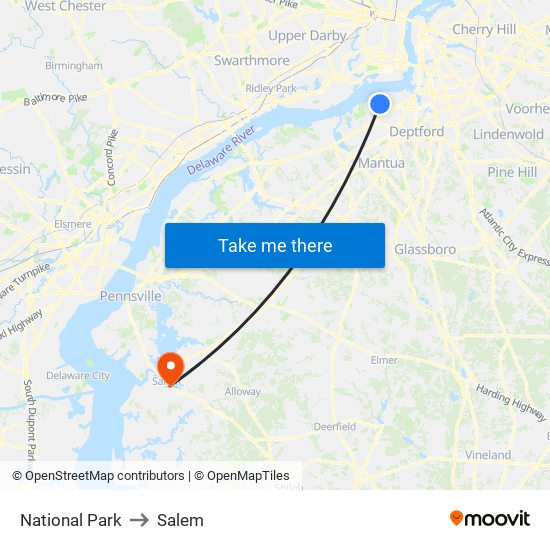 National Park to Salem map