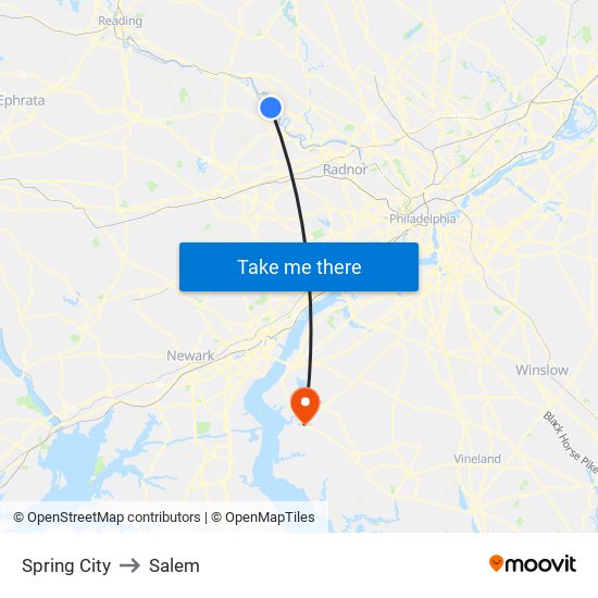 Spring City to Salem map