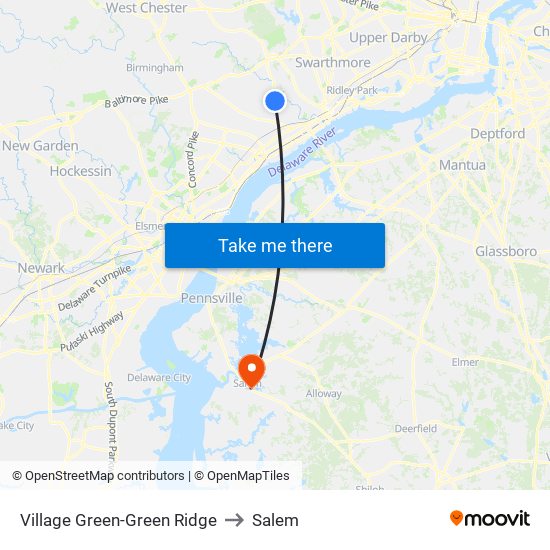 Village Green-Green Ridge to Salem map