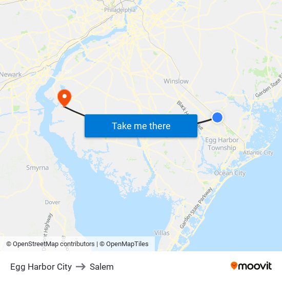 Egg Harbor City to Salem map