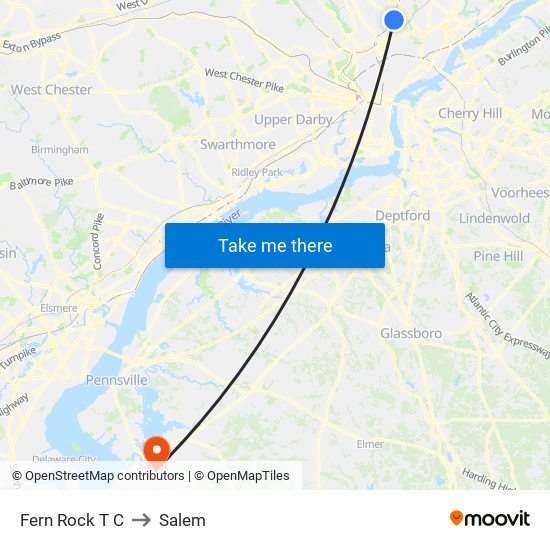 Fern Rock T C to Salem map