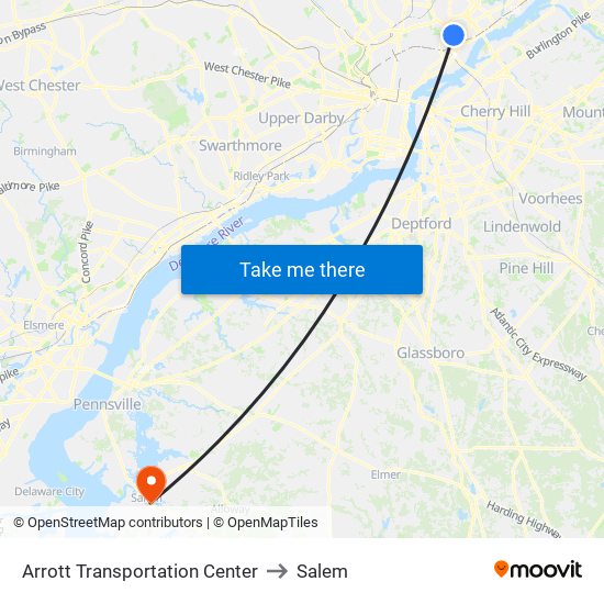 Arrott Transportation Center to Salem map