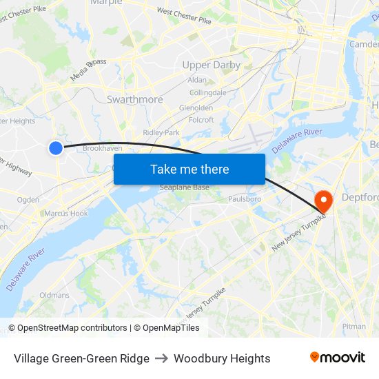 Village Green-Green Ridge to Woodbury Heights map