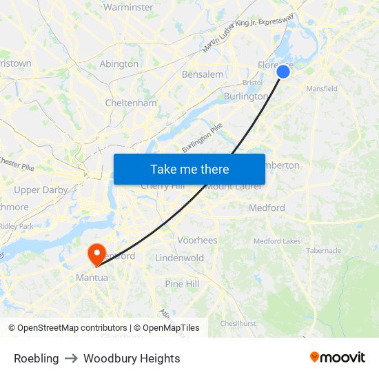 Roebling to Woodbury Heights map