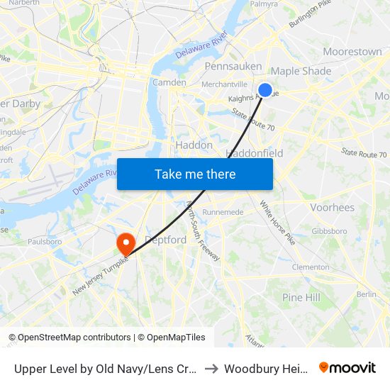 Upper Level by Old Navy/Lens Crafters to Woodbury Heights map