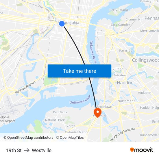 19th St to Westville map