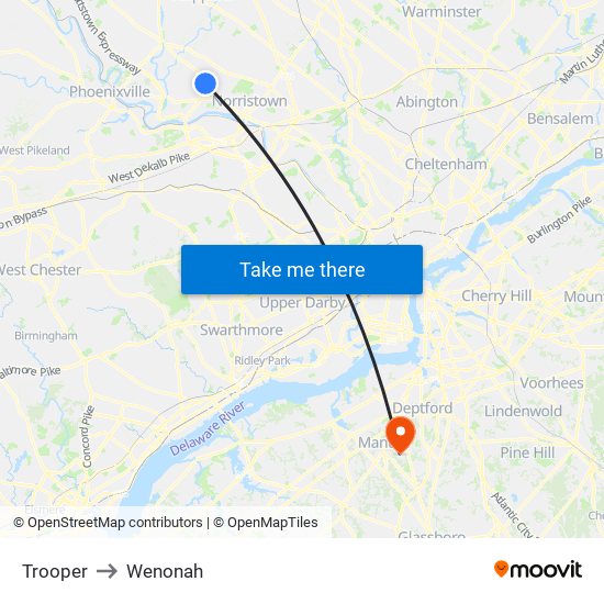 Trooper to Wenonah map