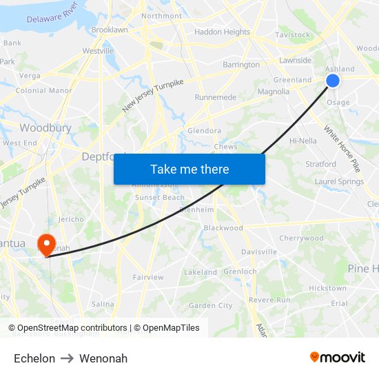 Echelon to Wenonah map