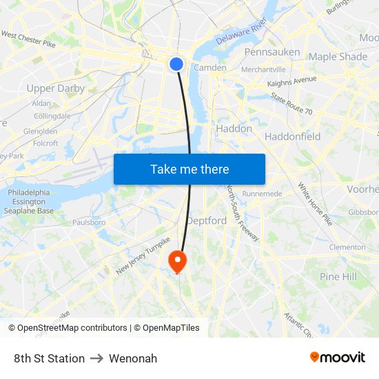 8th St Station to Wenonah map