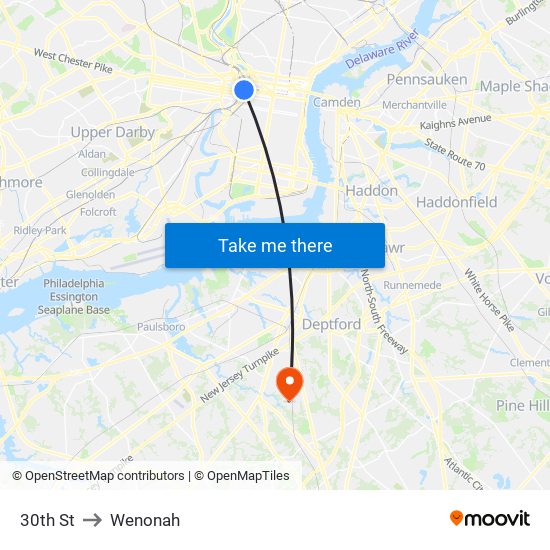 30th St to Wenonah map