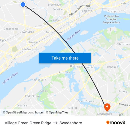 Village Green-Green Ridge to Swedesboro map