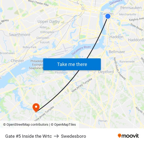 Gate #5 Inside the Wrtc to Swedesboro map