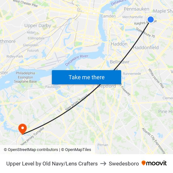 Upper Level by Old Navy/Lens Crafters to Swedesboro map