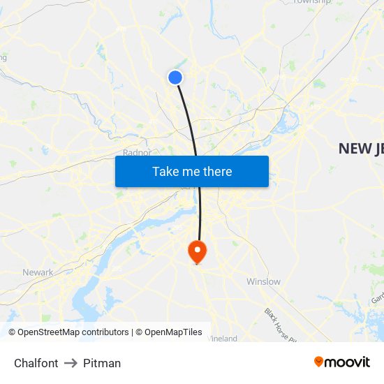 Chalfont to Pitman map