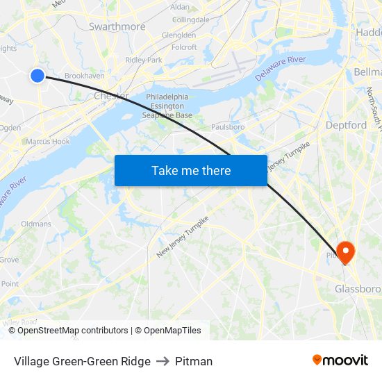 Village Green-Green Ridge to Pitman map