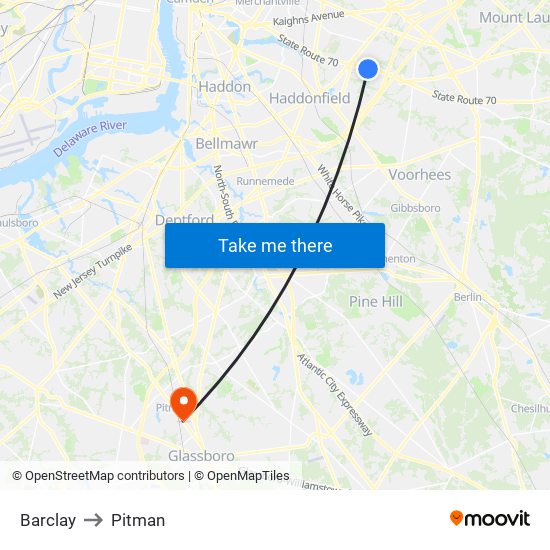 Barclay to Pitman map