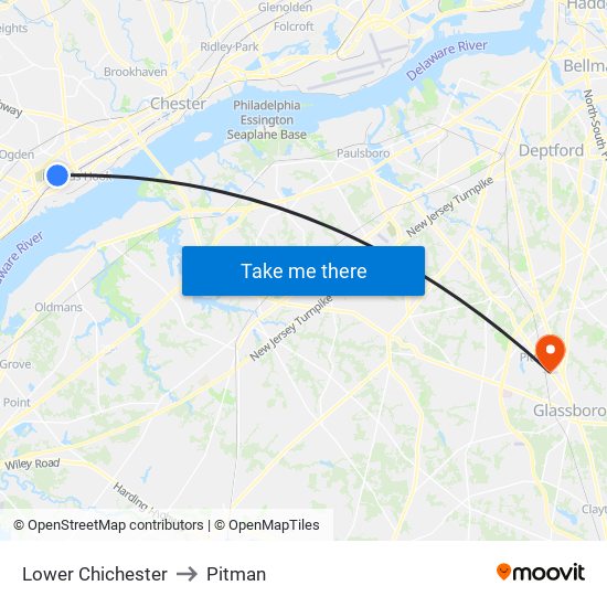 Lower Chichester to Pitman map