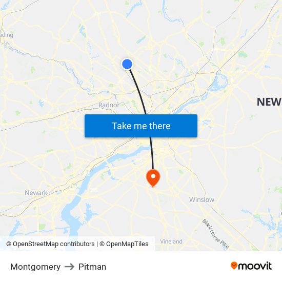 Montgomery to Pitman map
