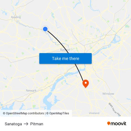 Sanatoga to Pitman map