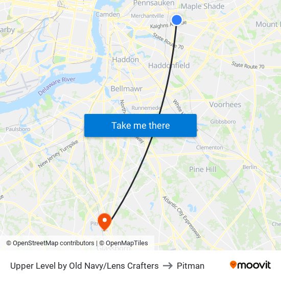 Upper Level by Old Navy/Lens Crafters to Pitman map