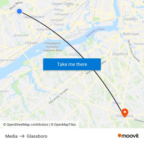 Media to Glassboro map