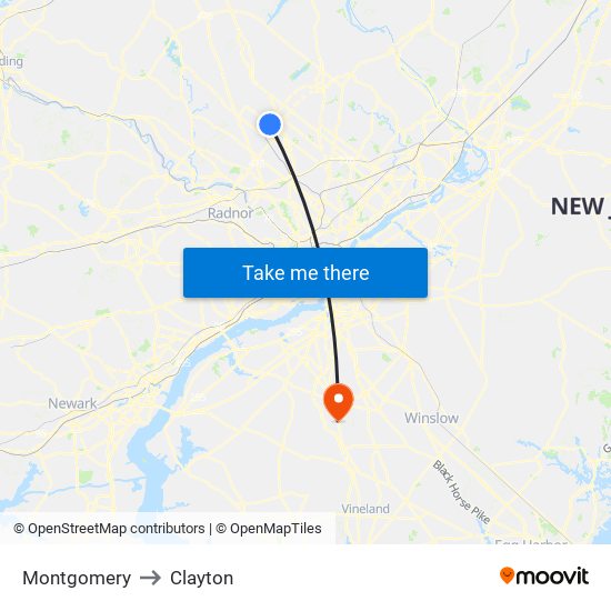 Montgomery to Clayton map