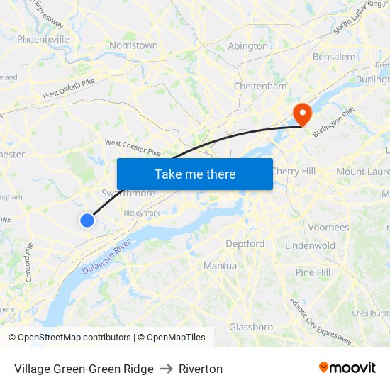 Village Green-Green Ridge to Riverton map