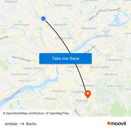 Ambler to Berlin map
