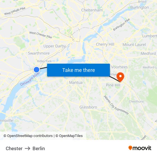 Chester to Berlin map