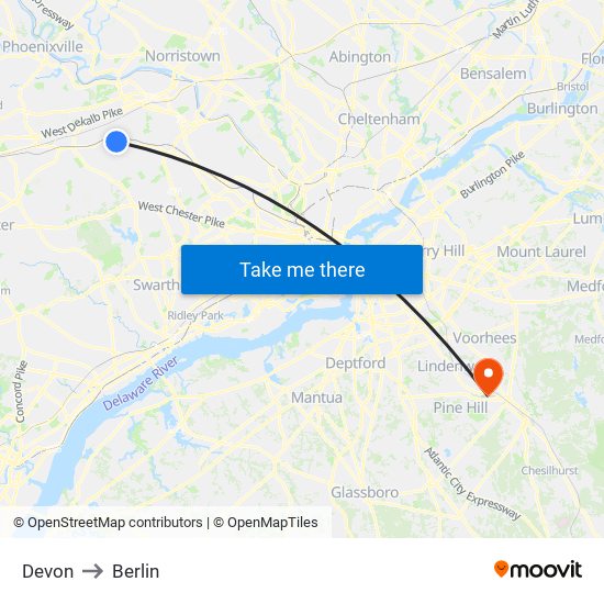 Devon to Berlin map