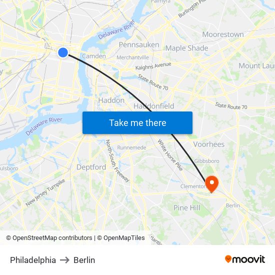 Philadelphia to Berlin map