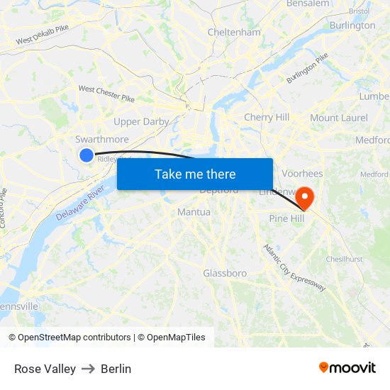 Rose Valley to Berlin map