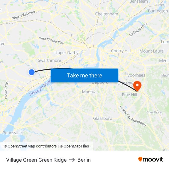 Village Green-Green Ridge to Berlin map