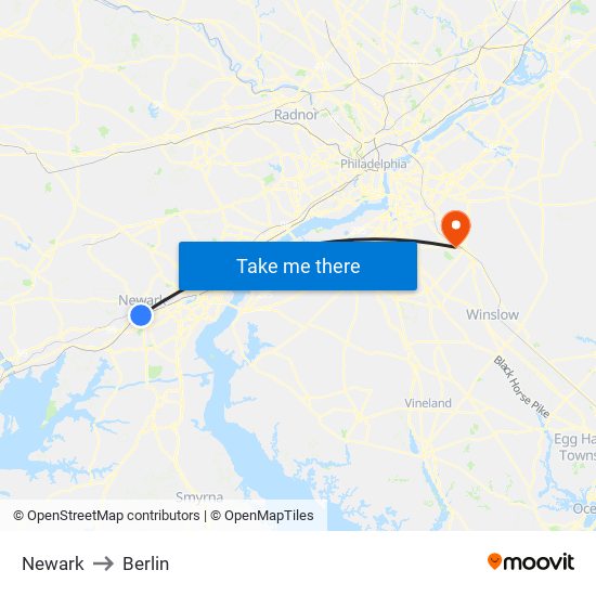 Newark to Berlin map