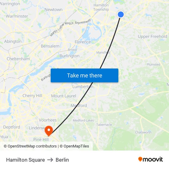 Hamilton Square to Berlin map