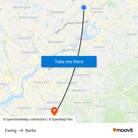 Ewing to Berlin map